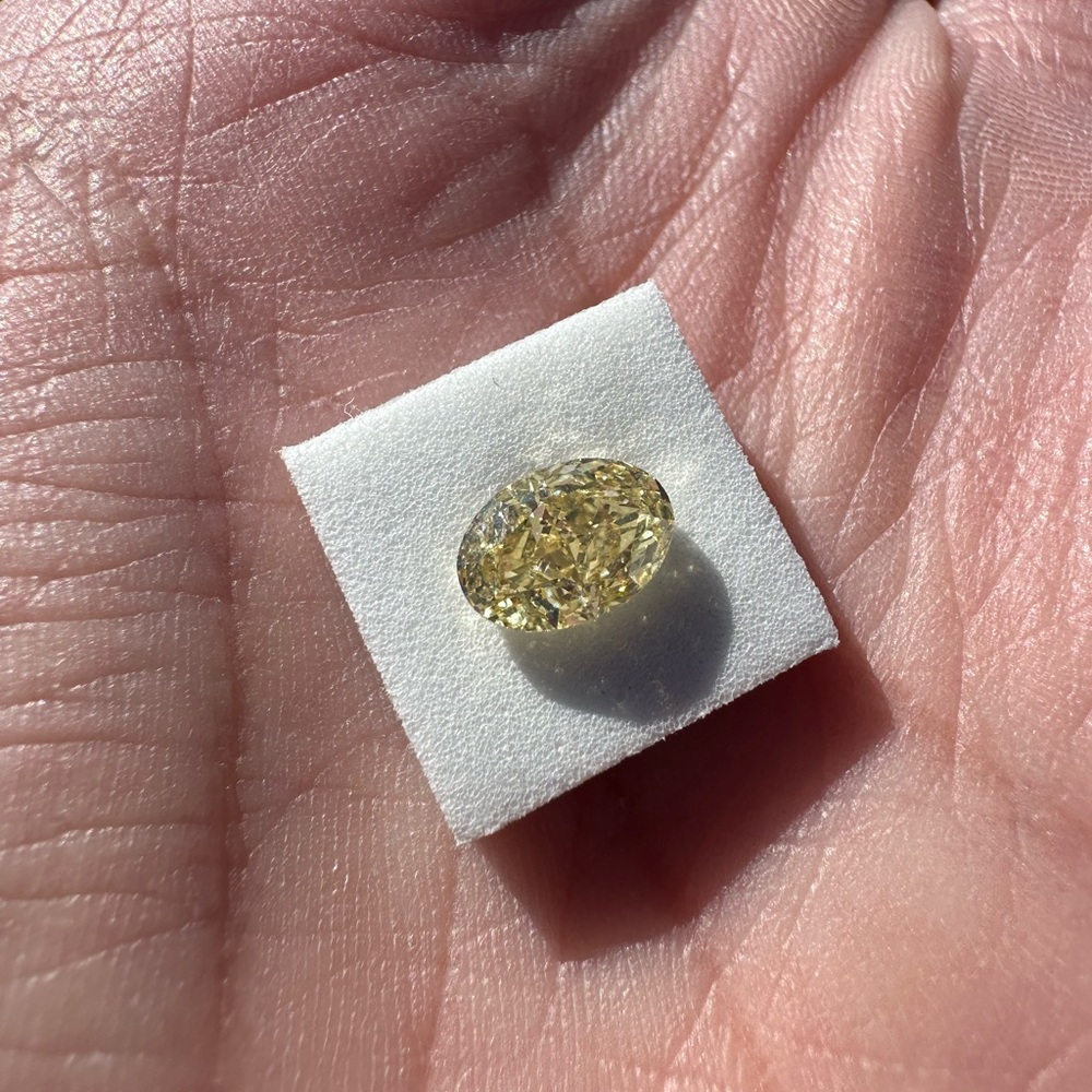 NEW 1.24 Carat Fancy Intense Yellow Oval IGI Certified Lab Diamond